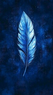 蓝色树叶装饰画