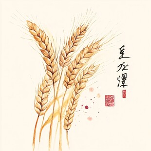 手绘莜麦插画