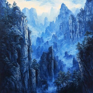 九华山油画