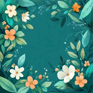 植物背景扁平插画