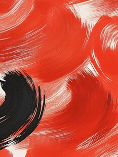 红色喜庆炫丽流体画