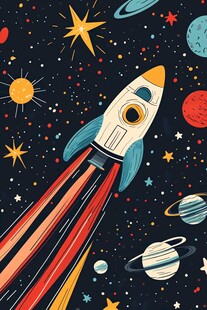 探索宇宙卡通图案