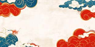 日式浪花背景