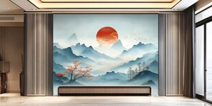 端景背景墙壁画