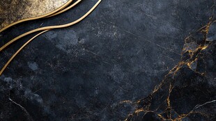 极简金箔石根线条