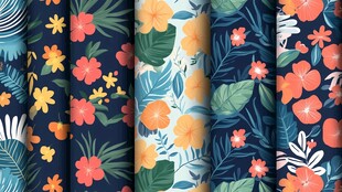 热带花枝四方连续图