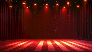 红色幕布舞台背景