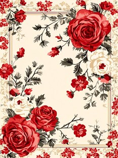 手绘欧式复古玫瑰