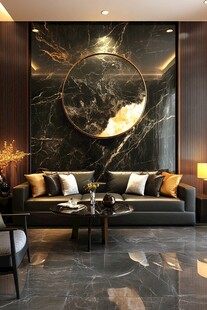 极简金箔石根线条对拼