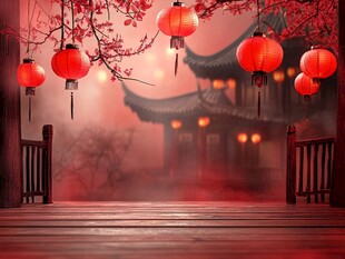 喜庆场景灯笼密布