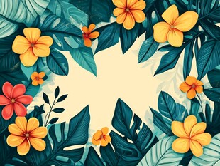 植物背景扁平插画