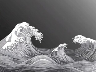 浮世绘海浪