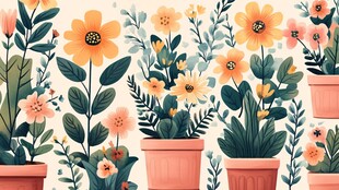 植物背景扁平插画