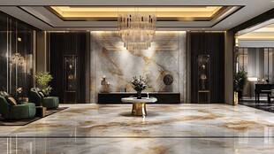 大理石纹金迎宾区