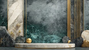 蓝色大理石迎宾区