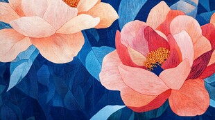 手绘创意百花壁纸