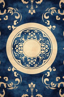 蓝色印花古典图案