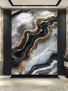 大理石纹路客厅流体画