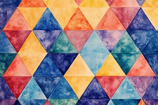 金字塔水彩马赛克海报