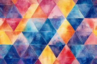 金字塔水彩马赛克海报