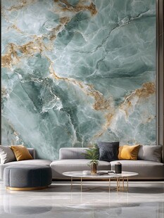 蓝色透光大理石装饰画