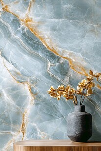 蓝色大理石背景墙