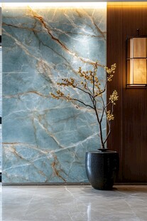 极简金箔石根线条对拼