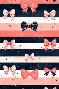 手绘蝴蝶结插画