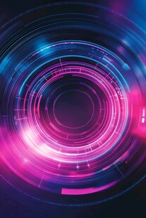 荧光色梦幻科技感