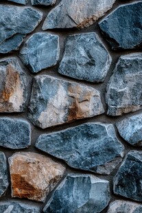 蓝色石头装饰墙