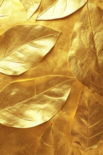 金黄绚丽树叶