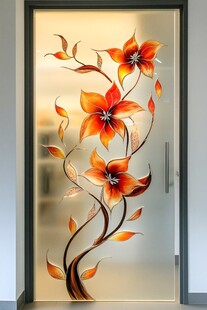 艺术玻璃手绘花卉