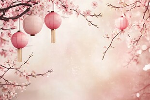 灯笼梅花背景图