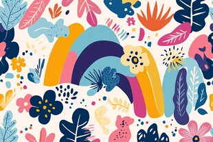 彩虹糖包装插画