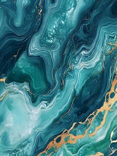 蓝色流体创意抽象画