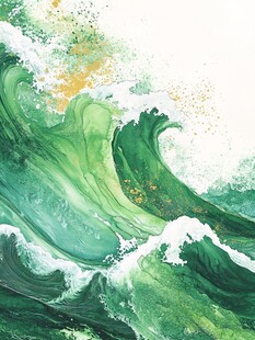 古风海浪包装插画