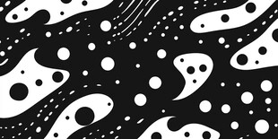 黑白波点花纹