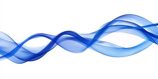 蓝色线条烟雾波浪