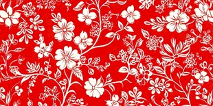 红色花布印花素材渐变