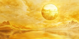 北部沿海金色大气背景