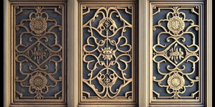 浮雕贴金工艺墙设计