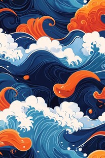 海浪云纹浪花背景