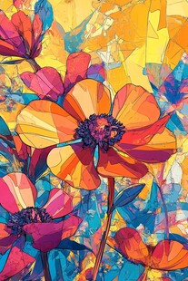 彩色绚丽梦幻唯美花朵