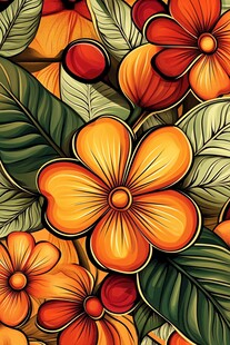 3d浮雕缤纷花卉