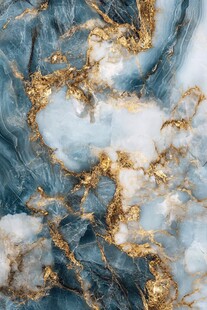 蓝色透光大理石装饰画