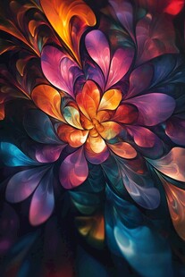 彩色绚丽梦幻唯美花朵