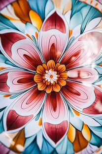 3d浮雕缤纷花卉