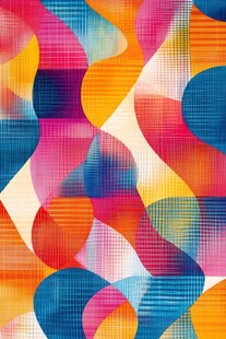 简洁大气拼色曲线纹理