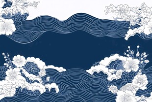 日式浪花背景