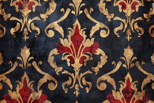 宫廷图案锦缎壁纸